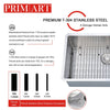 PRIMART PRO 30 X 18 Inch 16 Gauge Handmade Single Bowl Stainless Steel Undermount Kitchen Sink Fits 33