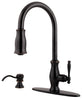 Pfister LF5297TMY Hanover 1-Handle Pull-Down Kitchen Faucet with Soap Dispenser in Tuscan Bronze, Water-Efficient Model