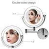 Excelvan LED Lighted Double Sided Swivel Vanity Makeup Mirror with 7x Magnification, 8 inches for 360 Degree Swivel Design, Chrome Finish