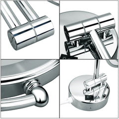 Excelvan LED Lighted Double Sided Swivel Vanity Makeup Mirror with 7x Magnification, 8 inches for 360 Degree Swivel Design, Chrome Finish