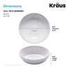 Kraus KCV-204GWH Viva Bathroom Vessel Sink, White 13 in. D x 4.38 in. H