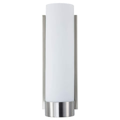 Elina Bathroom Vanity Light – Brushed Nickel w/ Frosted Shade - Linea di Liara LL-WL301-BN