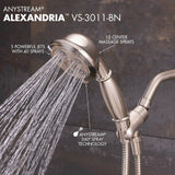 Speakman VS-3011-BN Chelsea Anystream Multi-Function Handheld Shower Head, 2.5 GPM, Brushed Nickel