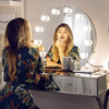 Chende Hollywood Makeup Vanity Mirror with Light Tabletops Lighted Mirror with Dimmer, LED Illuminated Cosmetic Mirror with LED Dimmable Bulbs, Lighting Mirror (Frameless, Round)