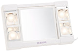 Jerdon J1010 6-Inch Portable Lighted Mirror with 3x Magnification, White Finish