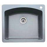 Blanco 440209 Diamond Single-Basin Drop-In or Undermount Granite Kitchen Sink, Metallic Grey