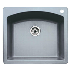 Blanco 440209 Diamond Single-Basin Drop-In or Undermount Granite Kitchen Sink, Metallic Grey