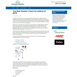 Latest Version ! Health Line Tool-Free Assembly Shower Chair Bath Bench Stool Adjustable Height with Removable Back and Arms & Non-Slip Feet - w/Bonus Loofah Back Scrubber