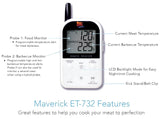 Maverick Redi-Chek ET-732 Wireless Barbecue Grill Smoker Thermometer, White & The Original Bear Paws Shredder Claws Meat Handlers (Bundle)