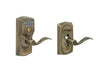 Schlage FE595 CAM 609 ACC Camelot Keypad Entry with Flex-Lock and Accent Levers, Antique Brass