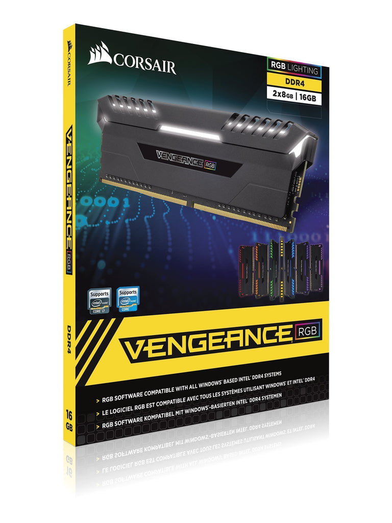 CORSAIR Vengeance RGB 32GB (2x16GB) DDR4 3000MHz C15 Desktop Memory - Black