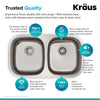 Kraus KBU22 32 inch Undermount 50/50 Double Bowl 16 gauge Stainless Steel Kitchen Sink