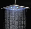 Rozin Bathroom Replacement LED Changing Color 16-inch Square Rainfall Shower Head Overhead Sprayer Brushed Nickel