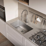 KRAUS Pax 31 1/2-inch 16 Gauge Undermount Single Bowl Stainless Steel Kitchen Sink, KHU32