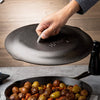 Lodge Seasoned Cast Iron Skillet - 12 Inch Ergonomic Frying Pan with Assist Handle with Cast Iron Cover