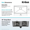 KRAUS Pax 31 1/2-inch 16 Gauge Undermount Single Bowl Stainless Steel Kitchen Sink, KHU32