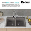 Kraus Forteza Granite Kithen Sink, 33 Inch, KGD-52GREY