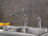 Delta Faucet Linden Single-Handle Kitchen Sink Faucet with Side Sprayer in Matching Finish, Arctic Stainless 4453-AR-DST