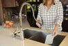 Rainier Pull Down Kitchen Faucet Gooseneck Style (Chrome) by Pacific Bay - This Beautiful Upgrade Features a Pull Out Sprayer, Single Lever, and a Spring Coil Spout