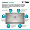 KRAUS Pax 31 1/2-inch 16 Gauge Undermount Single Bowl Stainless Steel Kitchen Sink, KHU32