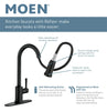 Moen 7295SRS Brantford One-Handle Pullout Kitchen Faucet Featuring Power Clean and Reflex, 1-(Pack), Spot Resist Stainless