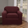 MAYTEX Pixel Ultra Soft Stretch 2 Piece Arm Chair Furniture Cover Slipcover, Wine Red