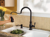 Pfister LF5297TMY Hanover 1-Handle Pull-Down Kitchen Faucet with Soap Dispenser in Tuscan Bronze, Water-Efficient Model