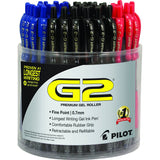 PILOT G2 Premium Gel Roller Pen, Retractable and Refillable, 72 Piece Tub, Assorted Colors, Fine Point (5609)