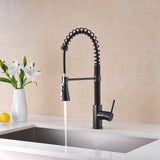 Spring Kitchen Faucets,Avola Lead Free Modern Single Handle Pull Out Sprayer Spring Kitchen Sink Faucets, Oil Rubbed Bronze Solid Brass Kitchen Faucets